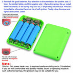 Fast-Charging Version Removable 4-Cell 18650 Battery Case Compact Power Bank Housing Kit, Batteries Not Included