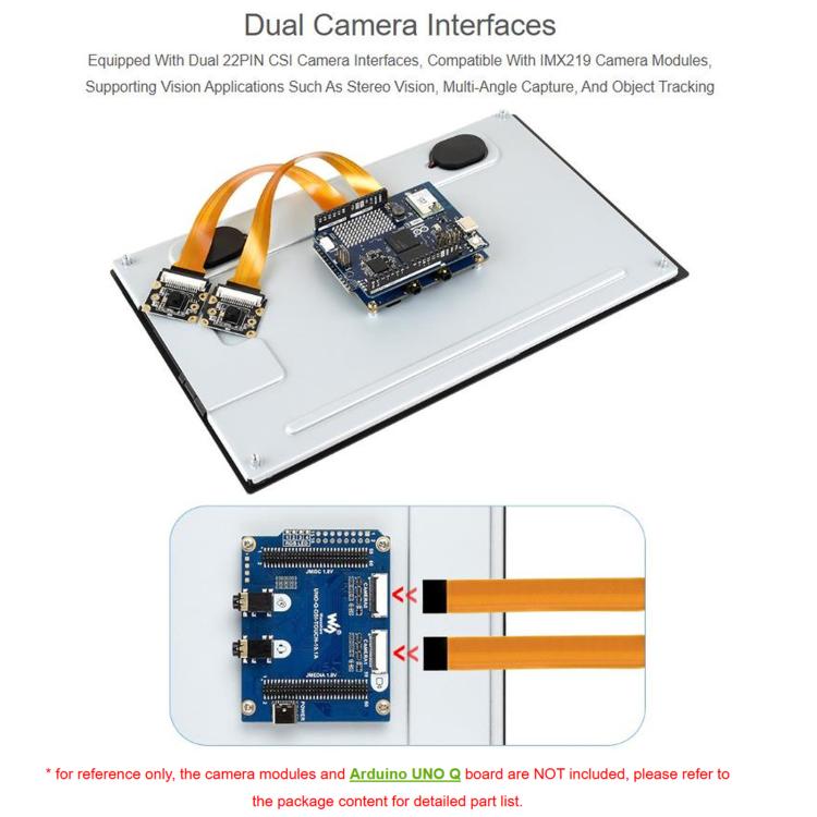 Touch screen capacitivo DSI Waveshare da 10,1 pollici, risoluzione 800 x 1280, pannello IPS, compatibile con Arduino UNO Q, supporta la connessione board-to-board.