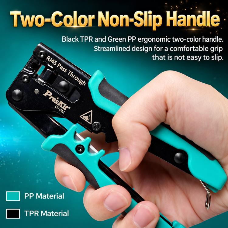 Pass Through Crystal Head Ethernet Cable Cutter Multi-Function Network Crimping Tool, CP-342