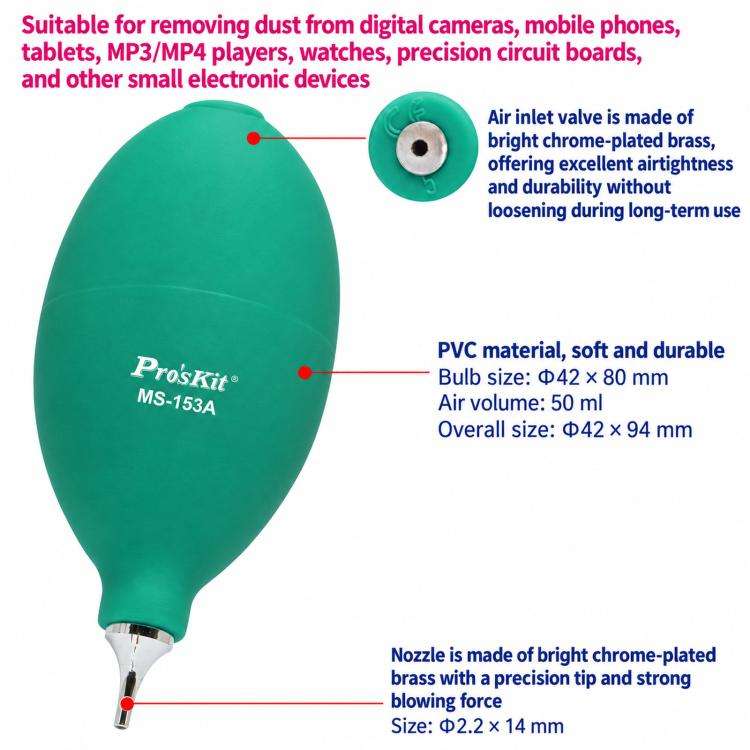 Soffiatore d’aria ProsKit MS-153A per fotocamere ed elettronica - immagine 2