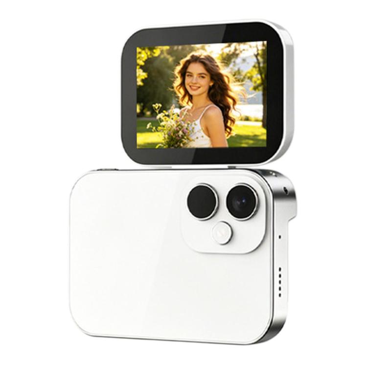 Fotocamera digitale D28SE da 64 MP ad alta definizione con schermo ribaltabile, funzione videocamera e controlli a pulsante; ideale per studenti.