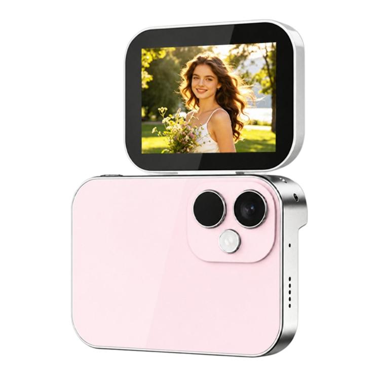 Fotocamera digitale D28SE da 64 MP ad alta definizione con schermo ribaltabile, funzione videocamera e controlli a pulsante; ideale per studenti.