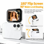 Fotocamera digitale D28SE da 64 MP ad alta definizione con schermo ribaltabile, funzione videocamera e controlli a pulsante; ideale per studenti.