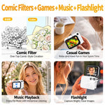 Fotocamera digitale D28SE da 64 MP ad alta definizione con schermo ribaltabile, funzione videocamera e controlli a pulsante; ideale per studenti.