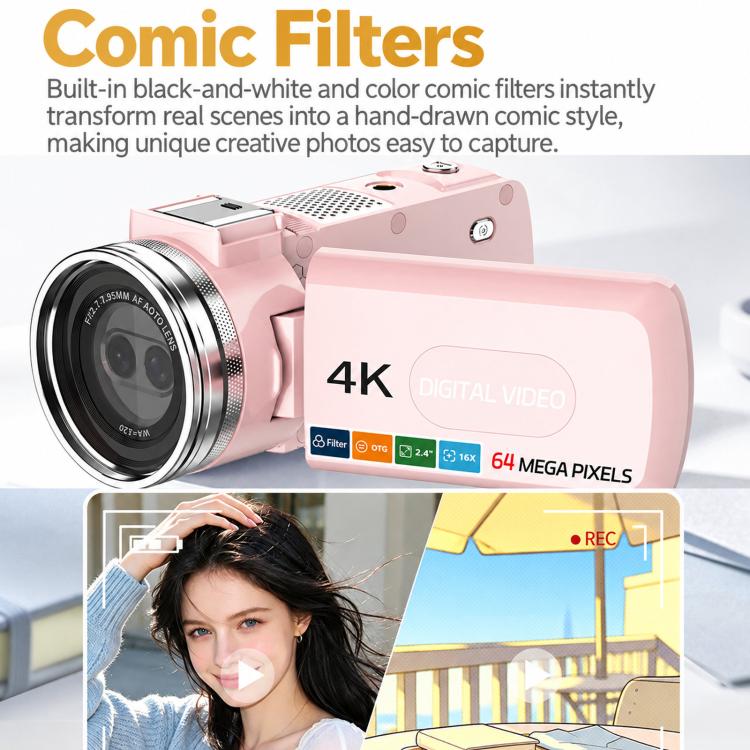 DV302 64MP High Definition Handheld Dual Lens Digital Video Camera