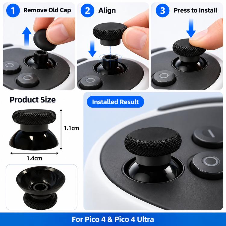 Copertura per joystick di ricambio (tipo "a funghetto") per controller VR Pico 4 e Pico 4 Ultra, oystick Cap