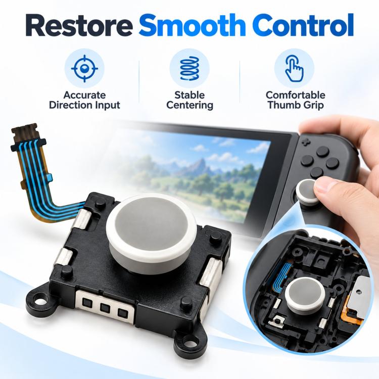 Modulo di ricambio per joystick analogico 3D per PS Vita 2000, componente di riparazione per controller (levetta analogica di precisione), Joystick White, Joystick Black