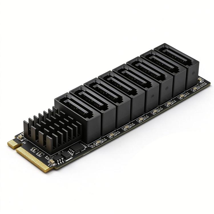 Scheda di espansione M.2 KEY-M NVMe PCIe a 8 porte SATA 3.0 per dischi rigidi, non richiede driver (YLB3118), M28SATA-Y01, M28SATA-Y01+8 Cables