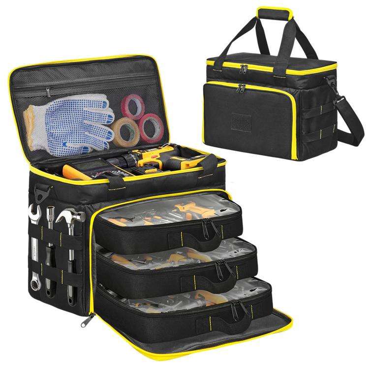 Borsa porta attrezzi Black Yellow con 3 custodie rimovibili