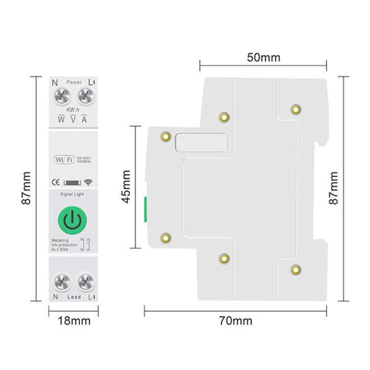 WiFi Smart Circuit Breaker Compatible With Smart Life, Alexa & Google Home, Basic Switch Model, On-Off + Metering, On-Off + Metering + UVP
