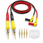 Universal Multimeter Test Leads With Ultra-Sharp Gold-Plated Tips Cold-Resistant Silicone Insulation