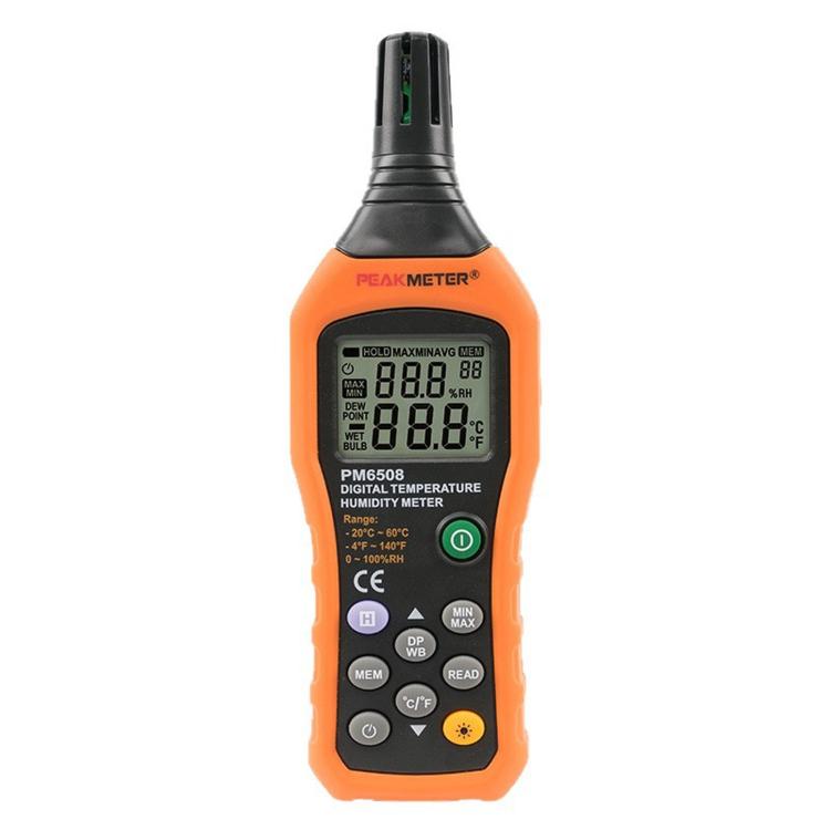 Misuratore digitale portatile di temperatura e umidità ad alta precisione PEAKMETER, PM6508