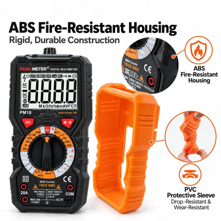 PEAKMETER High-Precision Multifunctional Smart Digital Multimeter, PM18C