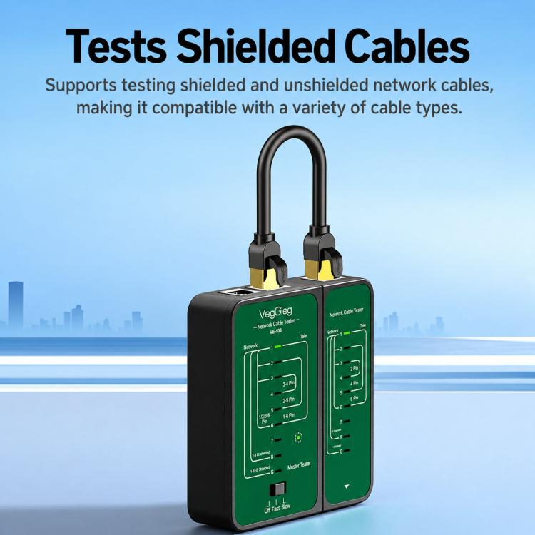 VegGieg V-E110 Multifunctional Network Cable Tester RJ45/RJ11 Telephone & Network Tester, V-E110