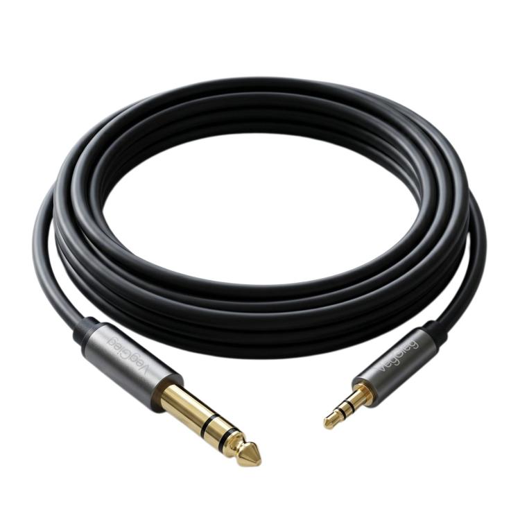 VegGieg V-A609 3.5mm Male To 6.5mm Male Audio Cable Phone Computer Amplifier Speaker Connection Cord, V-A609