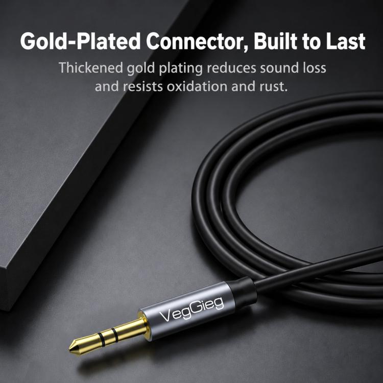 VegGieg V-A609 3.5mm Male To 6.5mm Male Audio Cable Phone Computer Amplifier Speaker Connection Cord, V-A609