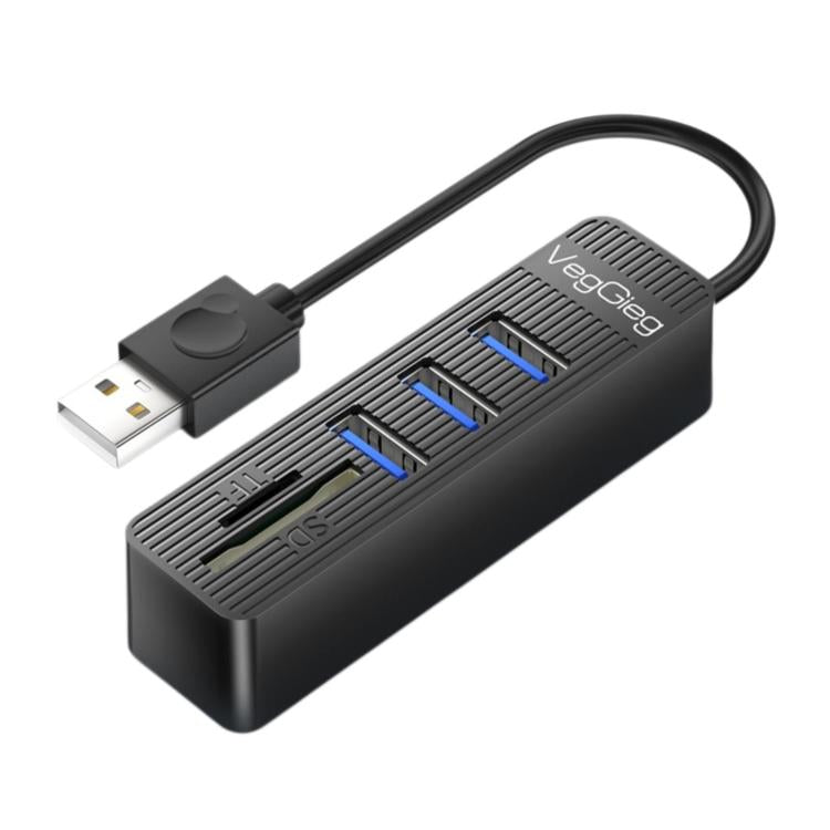 VegGieg V-C303 USB Hub Multiport Adapter High Speed Data Splitter For Laptop PC Notebook Phone, 3-Port USB+SD, 6-Port USB+SD
