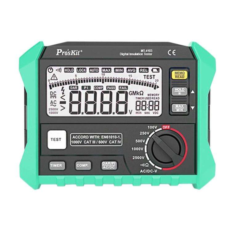 Insulation Resistance Tester High Precision Digital Megohmmeter For Electricians, ProsKit MT-4103