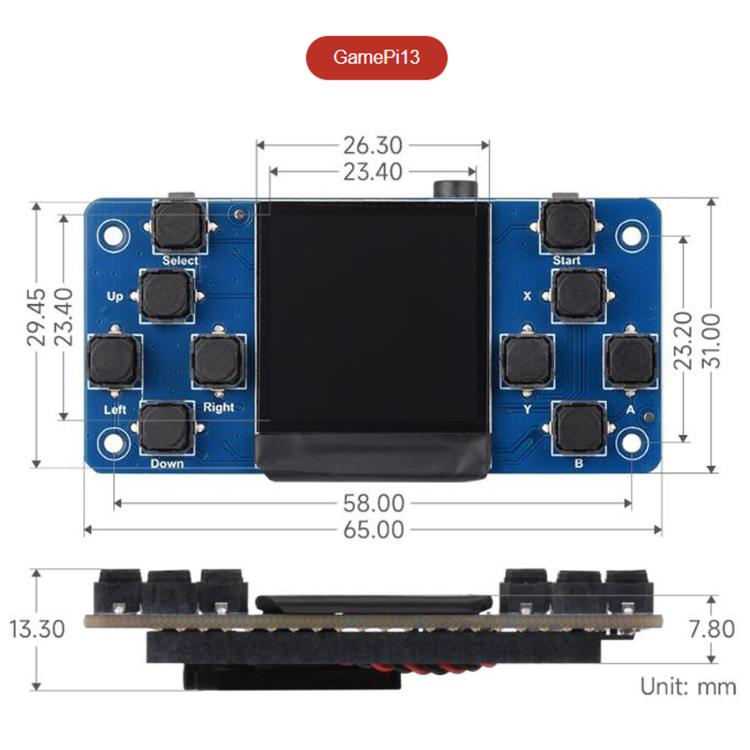 Console di gioco con schermo LCD da 1,3 pollici per Raspberry Pi, risoluzione 240x240, chip driver ST7789 integrato, comunicazione SPI, WAVESHARE 29421, WAVESHARE 29422