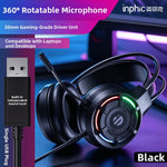 Inphic G5 Wired Gaming Headset with Microphone, USB Over-Ear Headphones for PC Computer