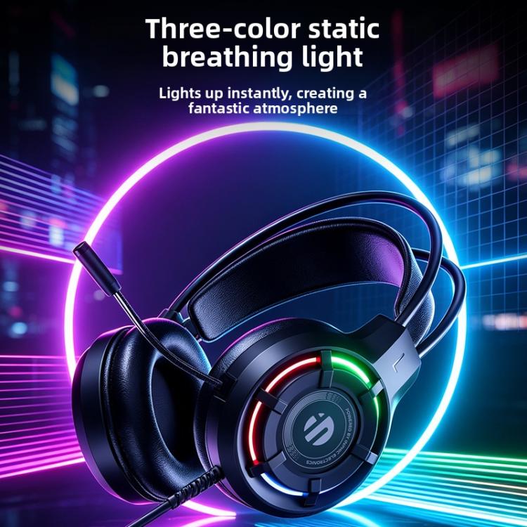 Inphic G5 Wired Gaming Headset with Microphone, USB Over-Ear Headphones for PC Computer