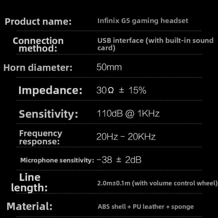 Inphic G5 Wired Gaming Headset with Microphone, USB Over-Ear Headphones for PC Computer