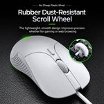 Inphic B1 Wired Silent Mouse, Ergonomic USB Computer Mouse with Adjustable DPI, White
