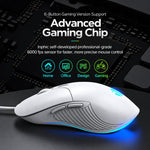 Inphic B1 Wired Silent Mouse, Ergonomic USB Computer Mouse with Adjustable DPI, White