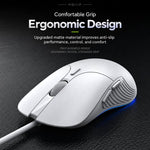 Inphic B1 Wired Silent Mouse, Ergonomic USB Computer Mouse with Adjustable DPI, White