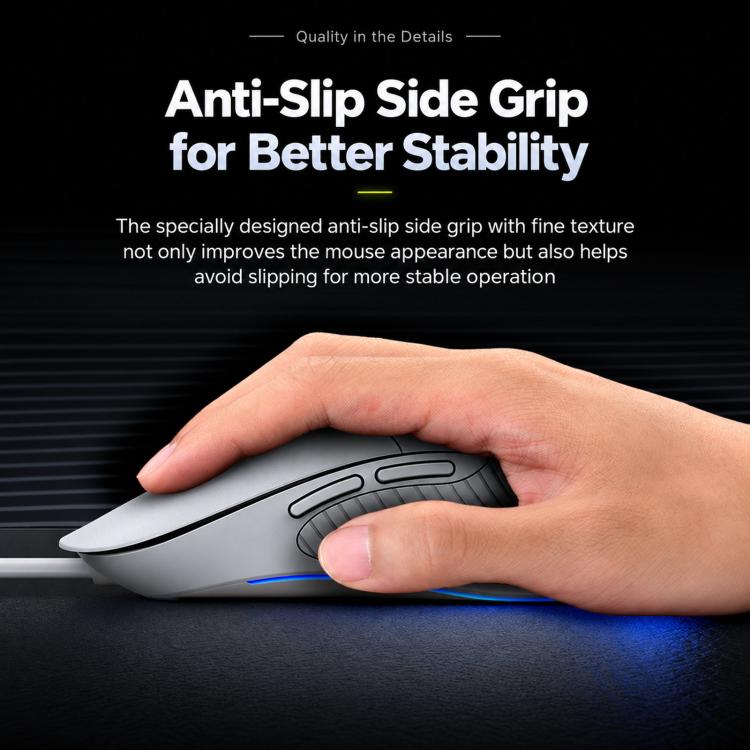 Inphic B1 Wired Silent Mouse, Ergonomic USB Computer Mouse with Adjustable DPI, White