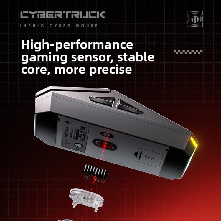 Inphic YC-CYBER Cyberpunk Wireless Mouse, Tri-Mode Bluetooth 5.0 & Wired Gaming Mouse with Rechargeable Battery, YC-CYBER