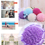 Bouquet fiori artificiali con manico in raso e strass 26cm