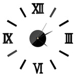 Adesivo da parete 3D effetto specchio per orologio romano