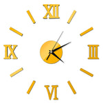 Adesivo da parete 3D effetto specchio per orologio romano