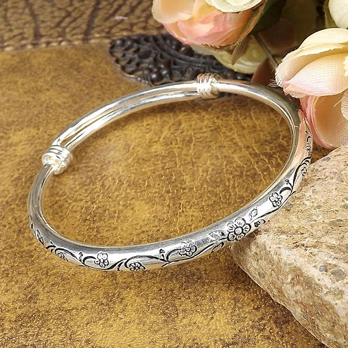 Braccialetto donna in argento tibetano vintage 6 cm