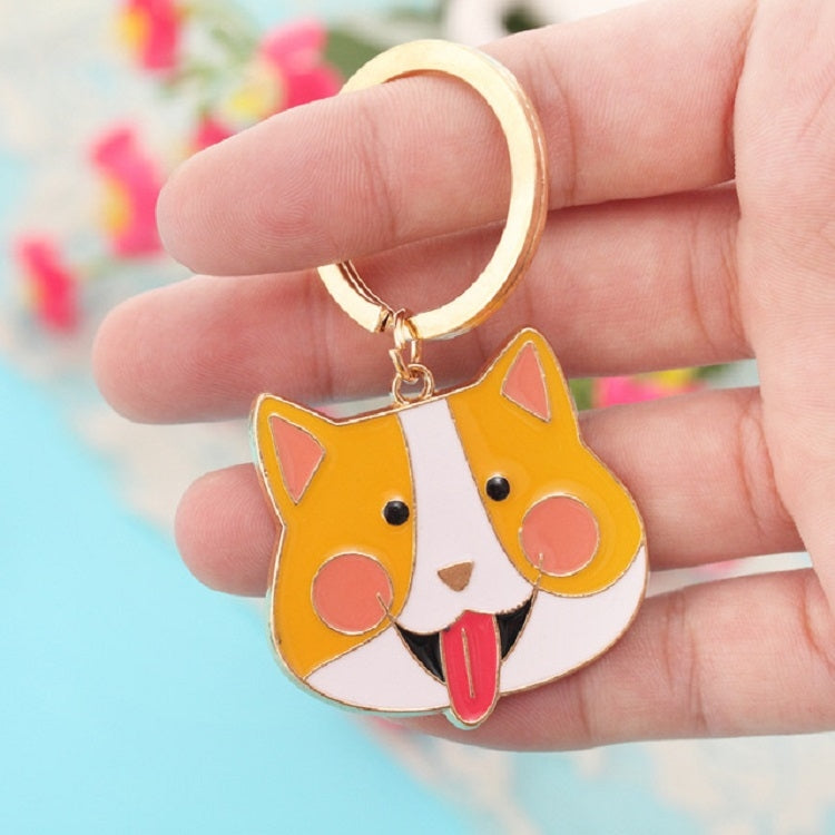 Set 4 portachiavi testa animale in metallo 4 cm