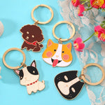 Set 4 portachiavi testa animale in metallo 4 cm