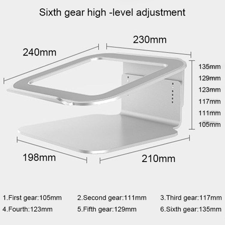 Supporto laptop in lega di alluminio regolabile 10-17"
