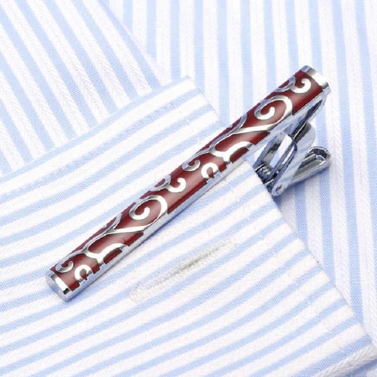 Fermacravatta smaltato in rame e argento 8x3 cm