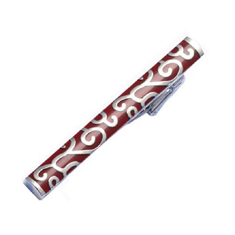 Fermacravatta smaltato in rame e argento 8x3 cm