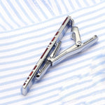 Fermacravatta smaltato in rame e argento 8x3 cm