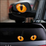 Set 10 Adesivi 3D Occhi di Gatto per Auto 10x8 cm