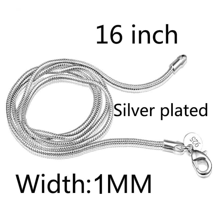 Collana sottile in osso di serpente placcato argento