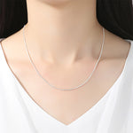 Collana sottile in osso di serpente placcato argento