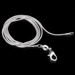 Collana sottile in osso di serpente placcato argento