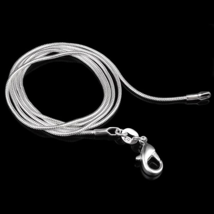 Collana sottile in osso di serpente placcato argento