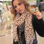 Sciarpa da donna in chiffon stampata con gatti 150x60 cm