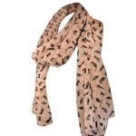 Sciarpa da donna in chiffon stampata con gatti 150x60 cm
