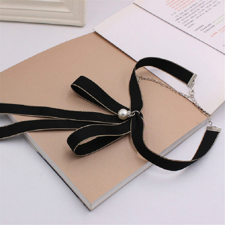 Papillon da donna con nodo a fiocco in nastro 16cm