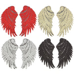 Patch adesive ali di piume con paillettes oro e argento